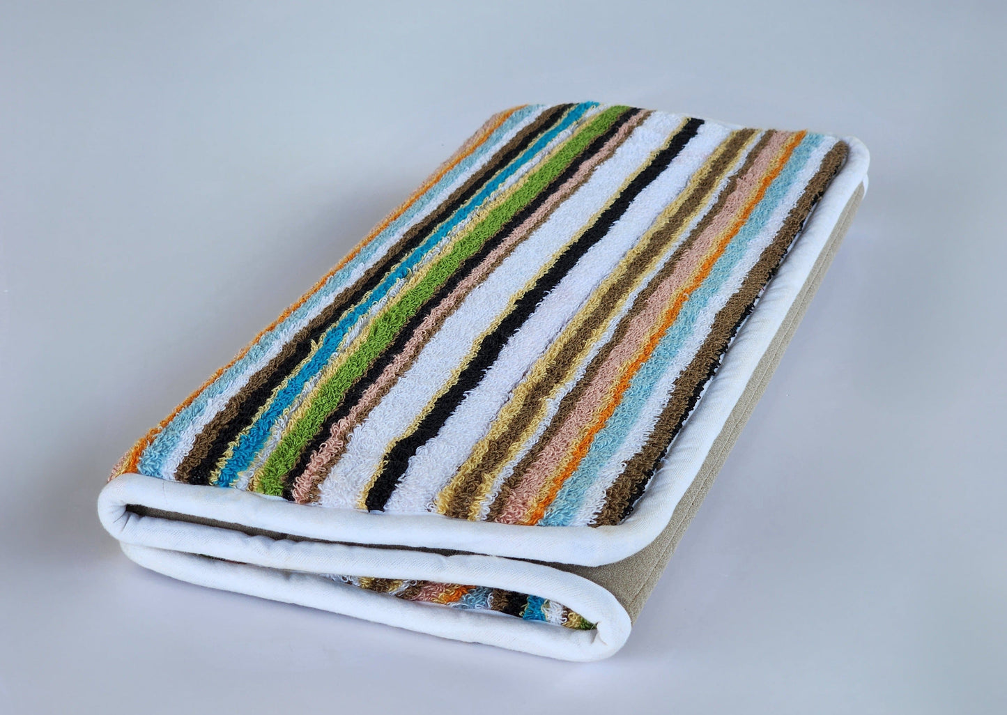 Olive Terry Stripe Bathmat