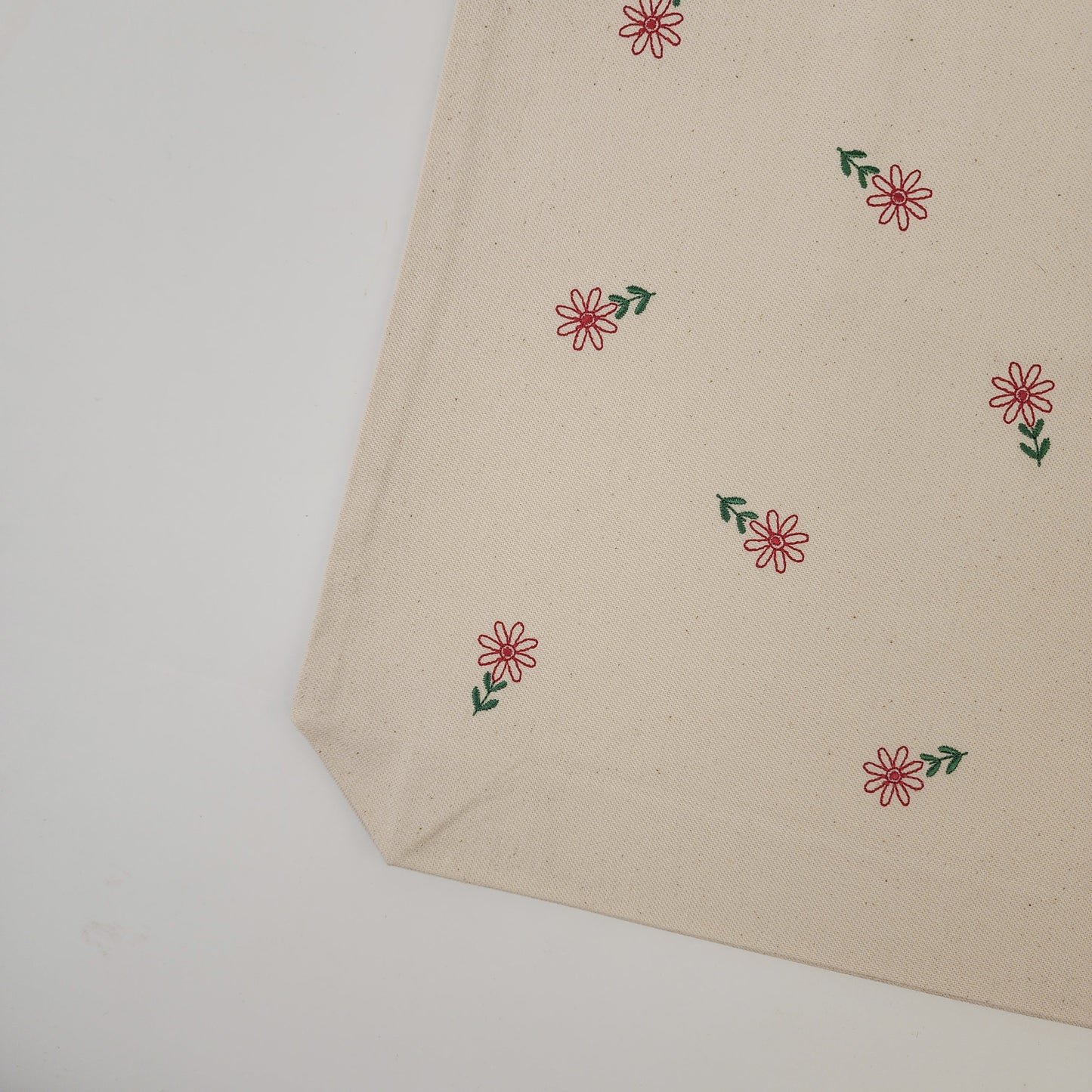 Floral Embroidered Tote Bag