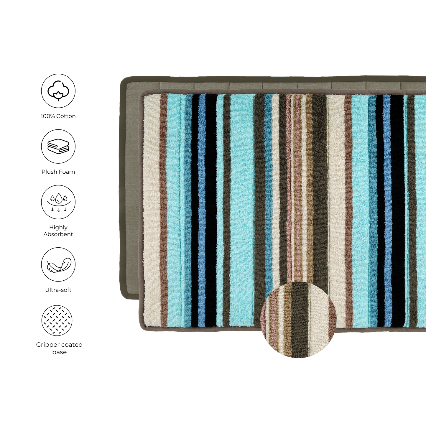 Talin Terry Stripe Bathmat