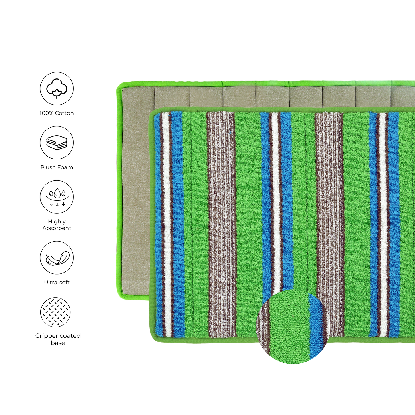 Cactus Terry Stripe Bathmat
