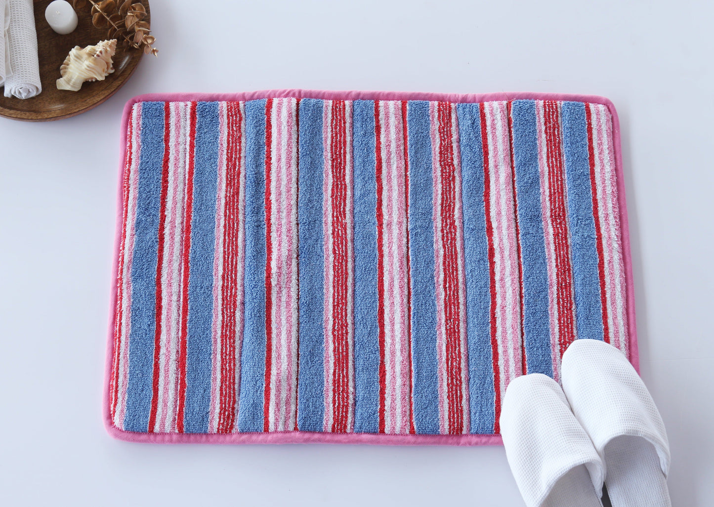 Blueberry Terry Stripe Bathmat