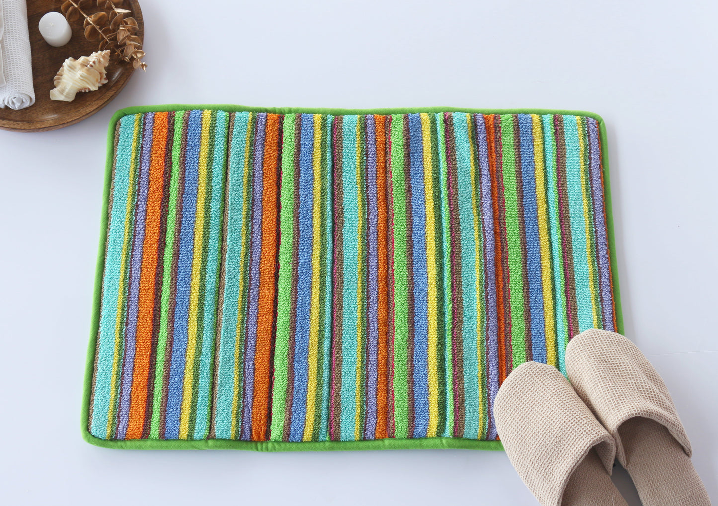 Orange Groove Terry Stripe Bathmat
