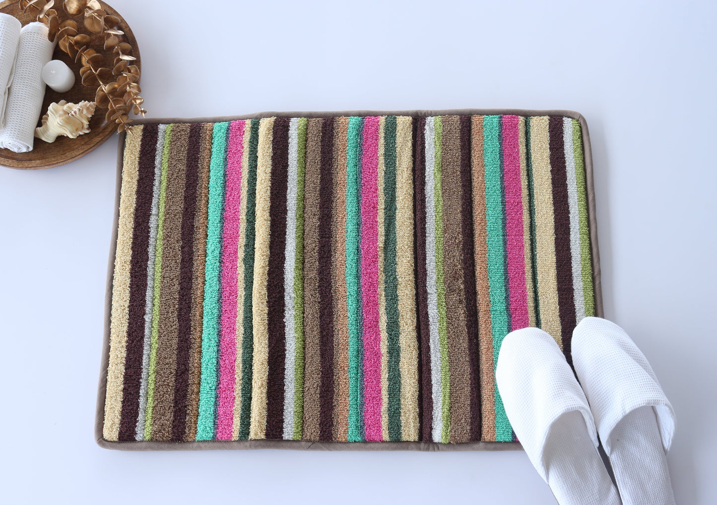 Butterscotch Terry Stripe Bathmat