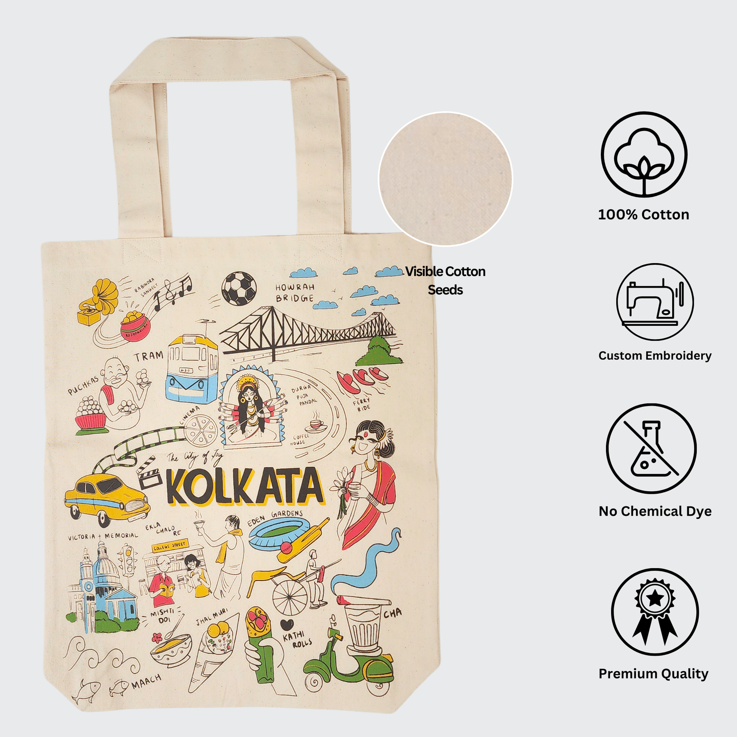 Kolkata Print Tote Bag