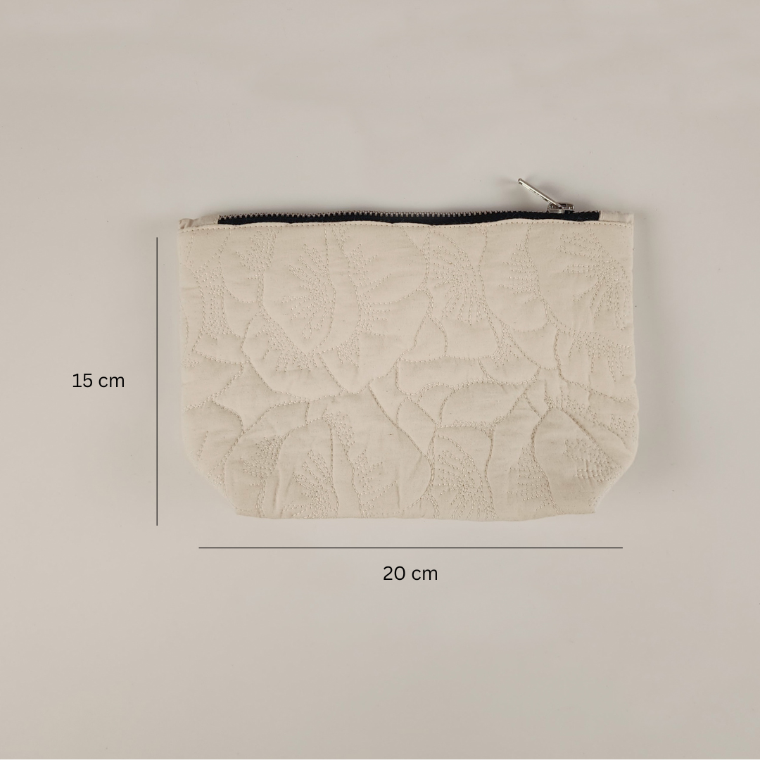 Floral Quilted Cosmetic Pouch