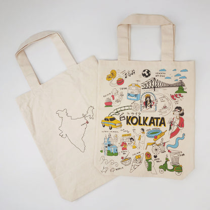Kolkata Print Tote Bag