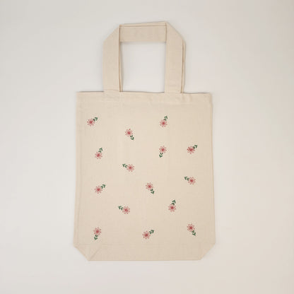 Floral Embroidered Tote Bag