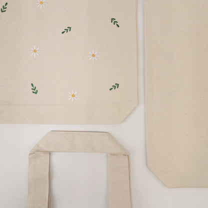 Floral Embroidered Tote Bag