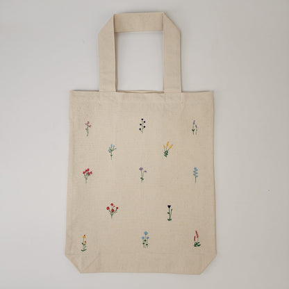 Floral Embroidered Tote Bag