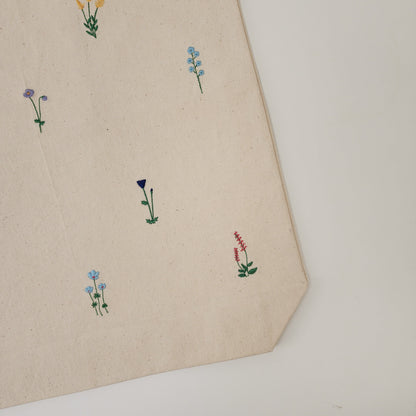 Floral Embroidered Tote Bag