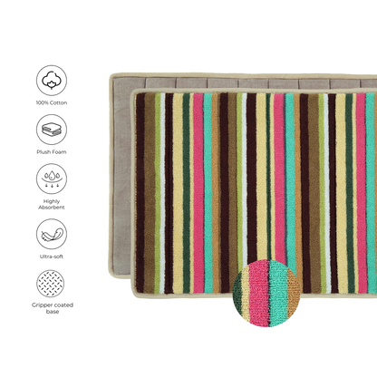Butterscotch Terry Stripe Bathmat