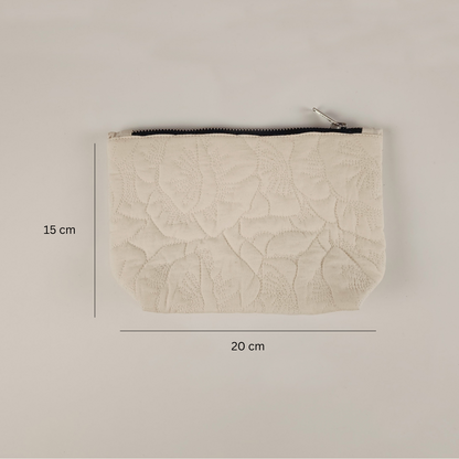 Floral Quilted Cosmetic Pouch